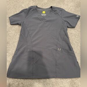 Wonder Wink Grey Scrub Top (extra small)